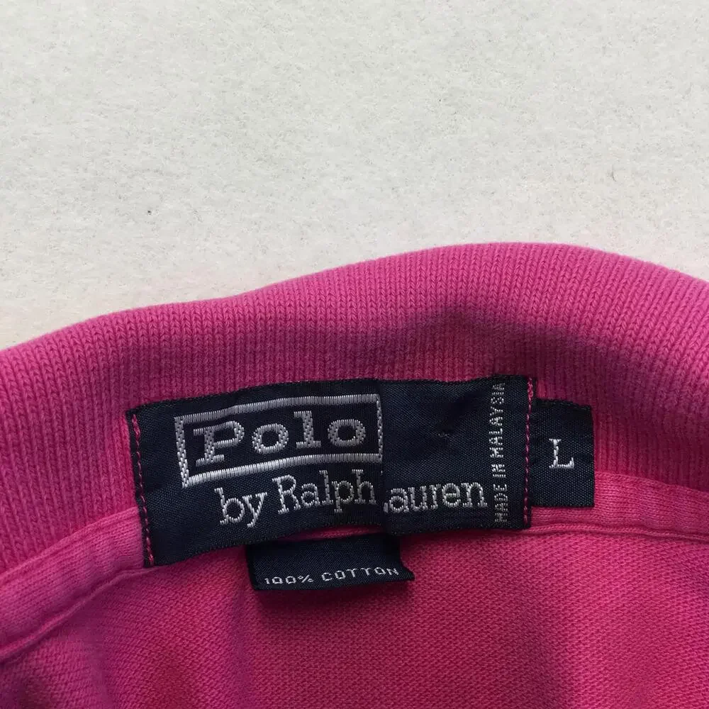 Polo By Ralph Lauren Polo Shirt Mens Large Pink Cotton Pique Short Sleeve Casual